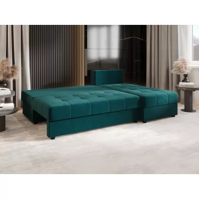 Rozkládací rohová sedačka ADELINDE - petrolejová, pravý roh