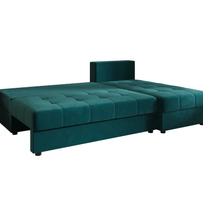 Rozkládací rohová sedačka ADELINDE - petrolejová, pravý roh