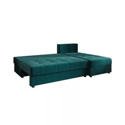 Rozkládací rohová sedačka ADELINDE - petrolejová, pravý roh