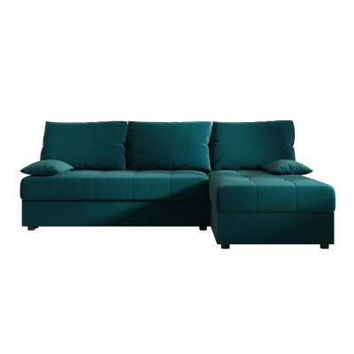 Rozkládací rohová sedačka ADELINDE - petrolejová, pravý roh