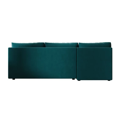 Rozkládací rohová sedačka ADELINDE - petrolejová, pravý roh