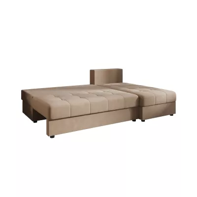 Rozkládací rohová sedačka ADELINDE - hnědá, pravý roh