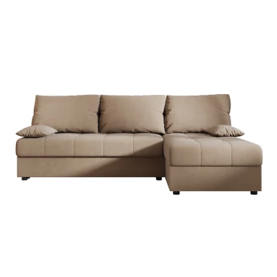 Rozkládací rohová sedačka ADELINDE - hnědá, pravý roh