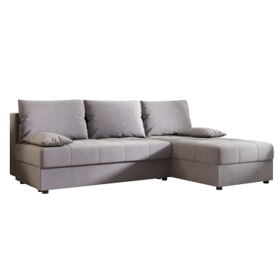 Rozkládací rohová sedačka ADELINDE - světle šedá, pravý roh