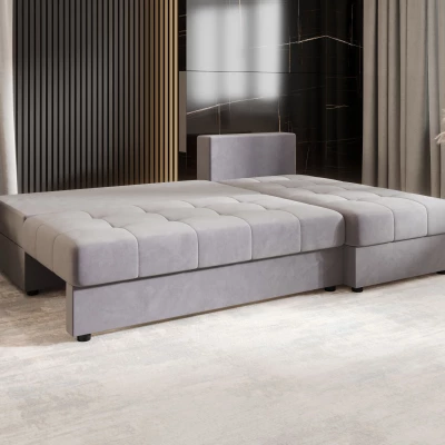 Rozkládací rohová sedačka ADELINDE - světle šedá, pravý roh