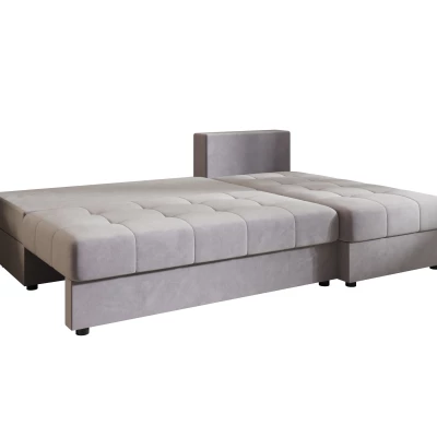 Rozkládací rohová sedačka ADELINDE - světle šedá, pravý roh