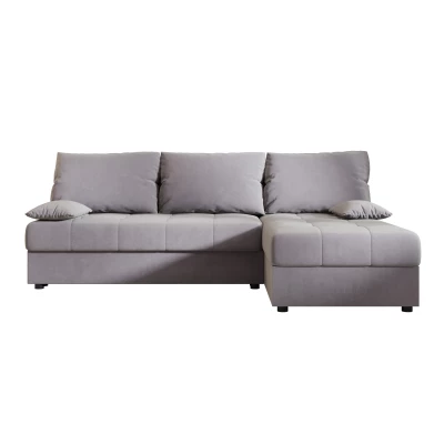 Rozkládací rohová sedačka ADELINDE - světle šedá, pravý roh