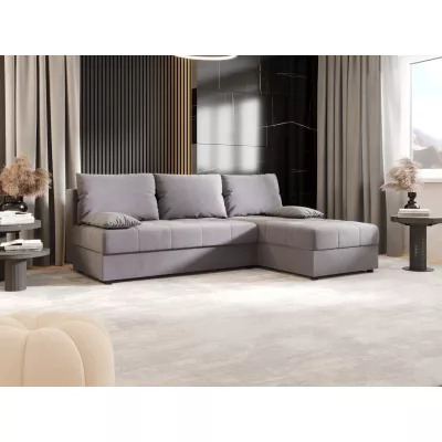 Rozkládací rohová sedačka ADELINDE - světle šedá, pravý roh