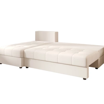 Rozkládací rohová sedačka ADELINDE - smetanová, levý roh