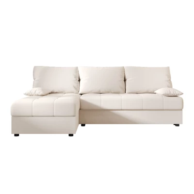 Rozkládací rohová sedačka ADELINDE - smetanová, levý roh