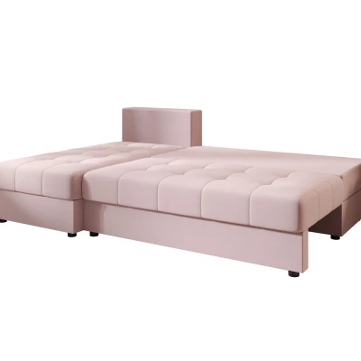 Rozkládací rohová sedačka ADELINDE - růžová, levý roh