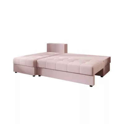 Rozkládací rohová sedačka ADELINDE - růžová, levý roh