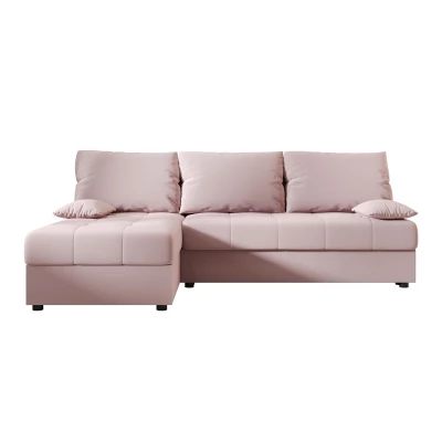 Rozkládací rohová sedačka ADELINDE - růžová, levý roh