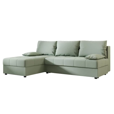 Rozkládací rohová sedačka ADELINDE - zelená, levý roh