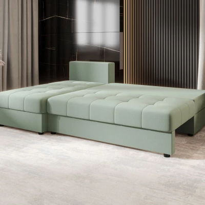 Rozkládací rohová sedačka ADELINDE - zelená, levý roh