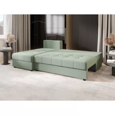 Rozkládací rohová sedačka ADELINDE - zelená, levý roh