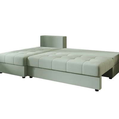 Rozkládací rohová sedačka ADELINDE - zelená, levý roh