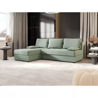 Rozkládací rohová sedačka ADELINDE - zelená, levý roh
