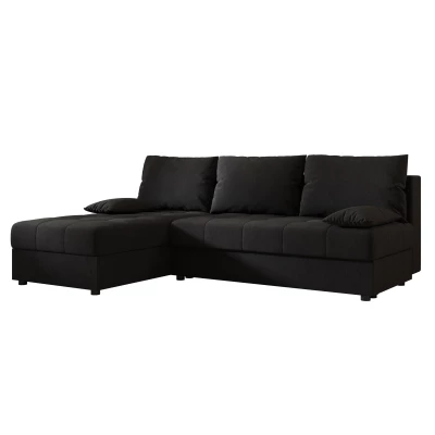 Rozkládací rohová sedačka ADELINDE - černá 1, levý roh