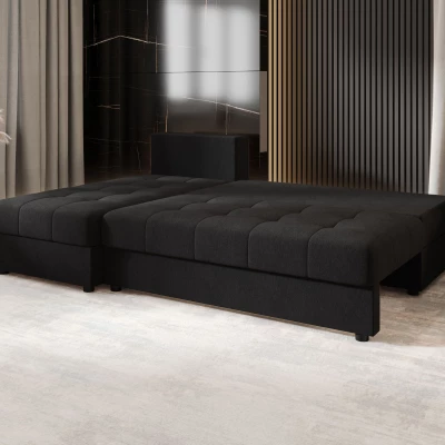 Rozkládací rohová sedačka ADELINDE - černá 1, levý roh