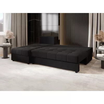 Rozkládací rohová sedačka ADELINDE - černá 1, levý roh