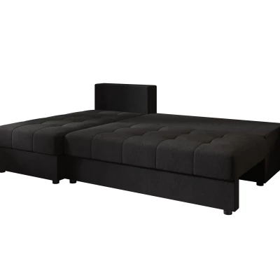 Rozkládací rohová sedačka ADELINDE - černá 1, levý roh