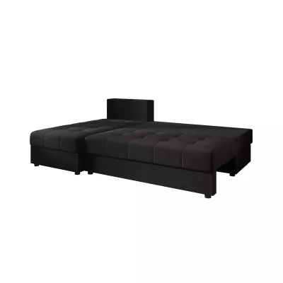 Rozkládací rohová sedačka ADELINDE - černá 1, levý roh