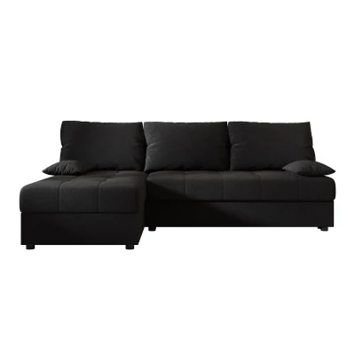 Rozkládací rohová sedačka ADELINDE - černá 1, levý roh