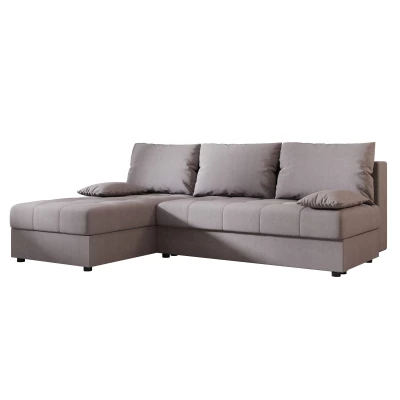 Rozkládací rohová sedačka ADELINDE - šedá, levý roh