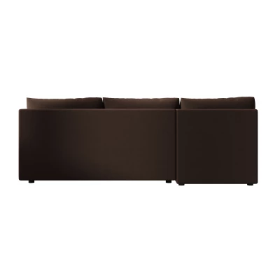 Rozkládací rohová sedačka ADELINDE - tmavě hnědá, levý roh