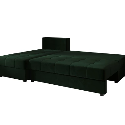 Rozkládací rohová sedačka ADELINDE - tmavě zelená, levý roh