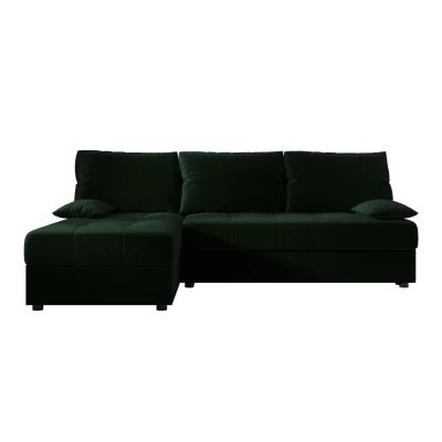 Rozkládací rohová sedačka ADELINDE - tmavě zelená, levý roh