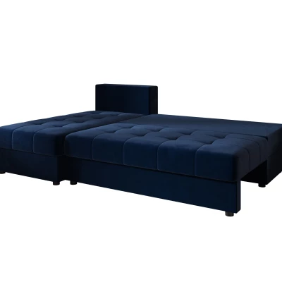 Rozkládací rohová sedačka ADELINDE - tmavě modrá, levý roh