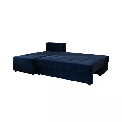 Rozkládací rohová sedačka ADELINDE - tmavě modrá, levý roh