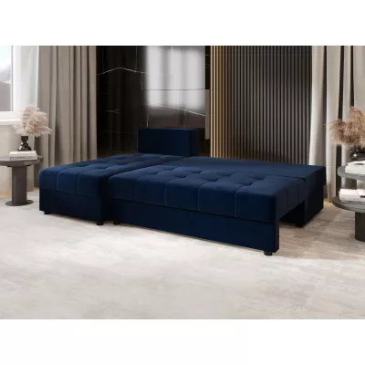 Rozkládací rohová sedačka ADELINDE - tmavě modrá, levý roh