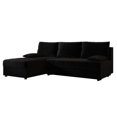 Rozkládací rohová sedačka ADELINDE - černá 2, levý roh