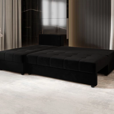 Rozkládací rohová sedačka ADELINDE - černá 2, levý roh