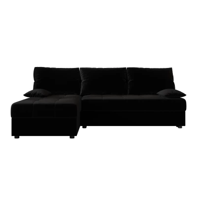 Rozkládací rohová sedačka ADELINDE - černá 2, levý roh