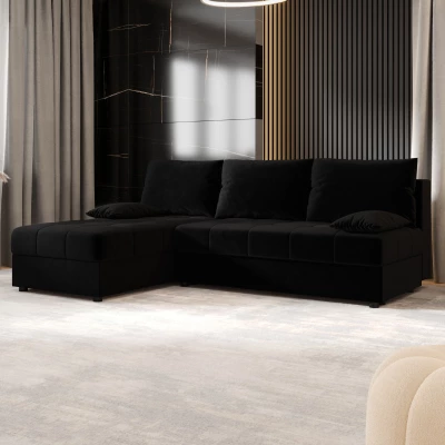 Rozkládací rohová sedačka ADELINDE - černá 2, levý roh