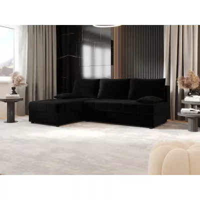 Rozkládací rohová sedačka ADELINDE - černá 2, levý roh