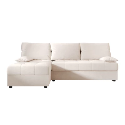 Rozkládací rohová sedačka ADELINDE - krémová, levý roh