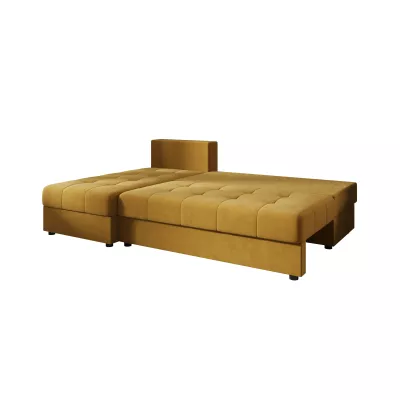 Rozkládací rohová sedačka ADELINDE - hořčicová, levý roh