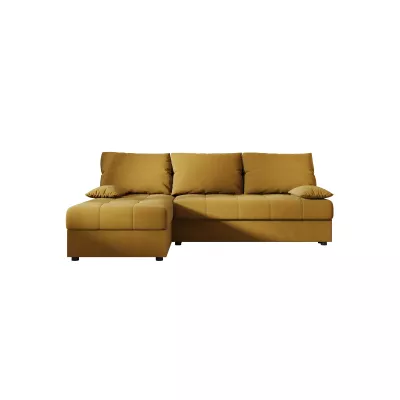 Rozkládací rohová sedačka ADELINDE - hořčicová, levý roh