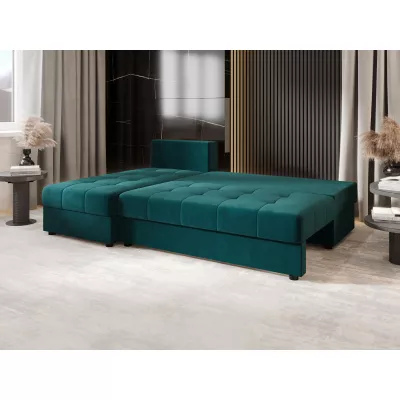 Rozkládací rohová sedačka ADELINDE - petrolejová, levý roh