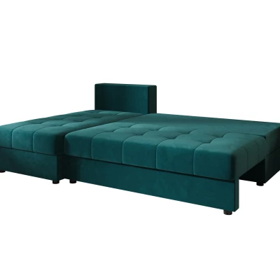 Rozkládací rohová sedačka ADELINDE - petrolejová, levý roh