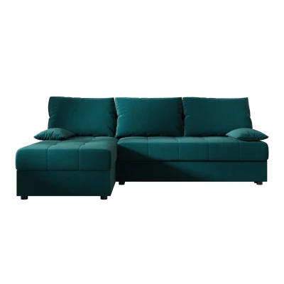 Rozkládací rohová sedačka ADELINDE - petrolejová, levý roh
