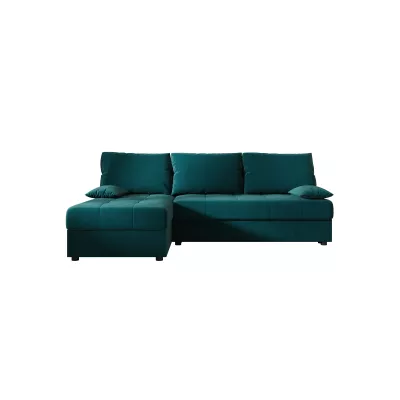 Rozkládací rohová sedačka ADELINDE - petrolejová, levý roh