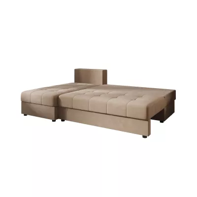 Rozkládací rohová sedačka ADELINDE - hnědá, levý roh