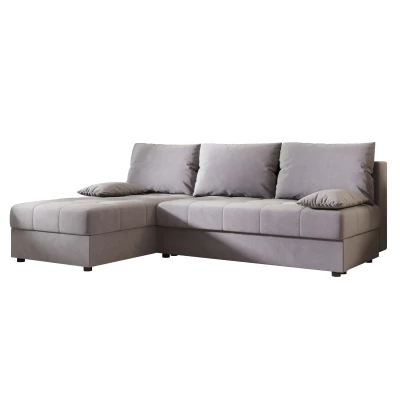 Rozkládací rohová sedačka ADELINDE - světle šedá, levý roh