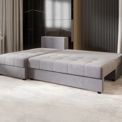 Rozkládací rohová sedačka ADELINDE - světle šedá, levý roh